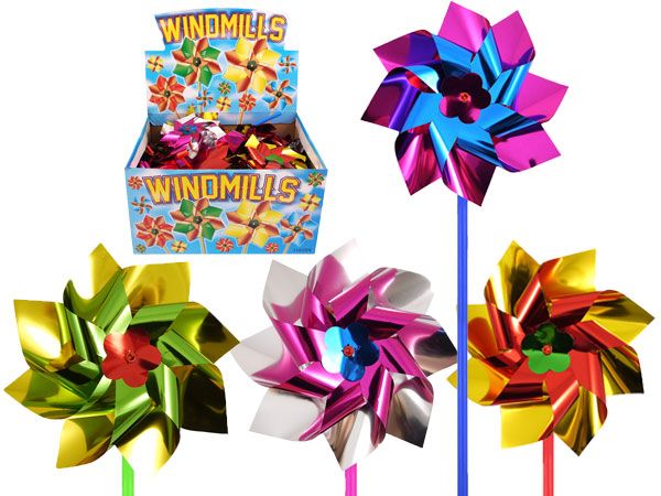 36x 31cm Multicoloured Foil Windmills